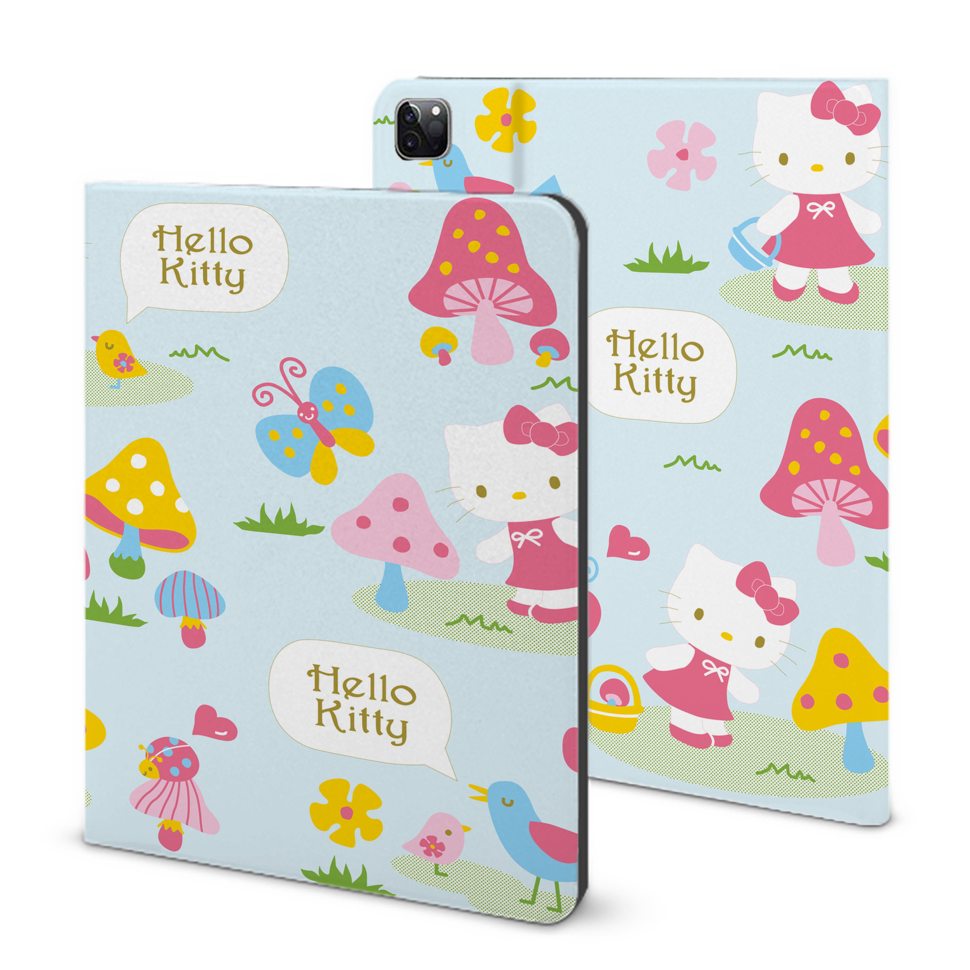 （画像用） Hello Kitty ハローキティ IPad ケース ブック型 PUレザー TPU 耐衝撃 軽量 薄型 ペン収納なし 全面保護 IPad 各モデル対応